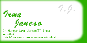 irma jancso business card